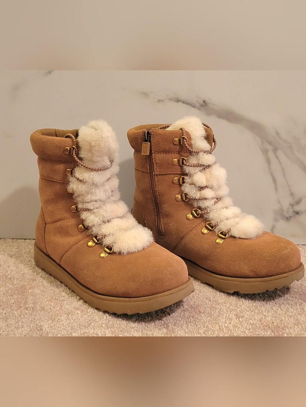 UGG Viki Suede Boots Chestnut Size 4 - Picture 8 of 10